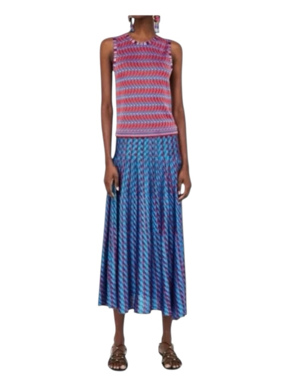 ZARA KNIT Jacquard Print Set, Both Pieces Size M.